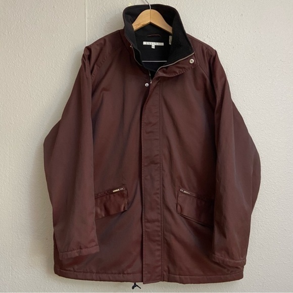 Vintage Perry Ellis Nylon Blend Hooded Jacket Brown Size XL - Picture 1 of 13